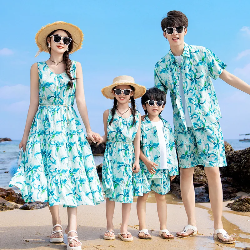 Summer Clothing Resort - Tatil ebeveyn-çocuk giyim aile eşleştirme plaj