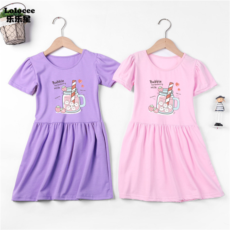 Summer Clothing Teen Girls - 3-14Y gençler kızlar çilek suyu elbiseler