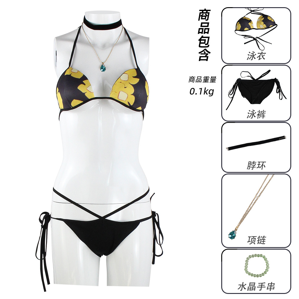 Halter Neck Top - 2 Stilleri Kadın Anime Tarzı Bikini