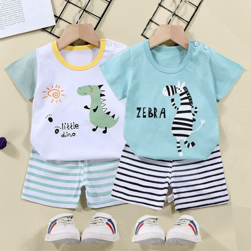 Summer Clothing Toddler - Pamuk Tees + Şort 2 parçalı