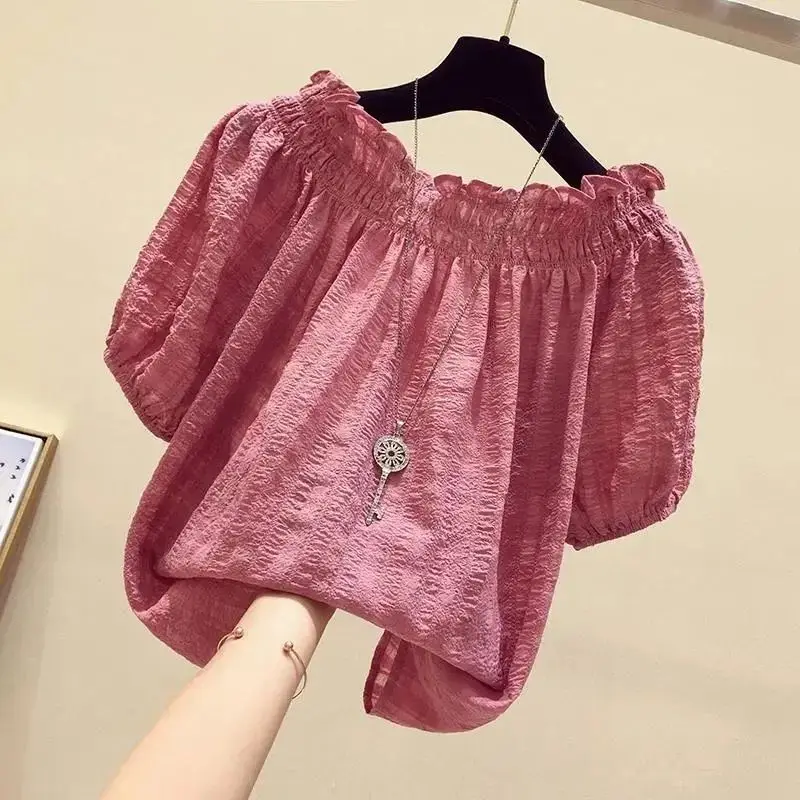 Summer Clothing In Winter - Gül Kırmızı rahat eğik çizgi boyun