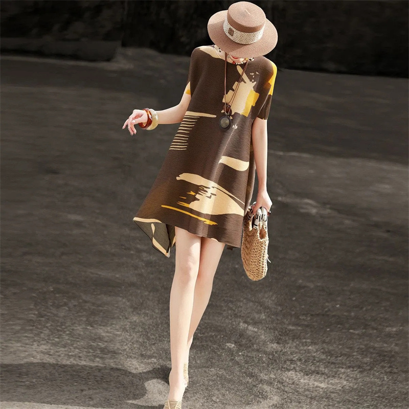 Summer Clothing H&M - Moda Pileli Bol Büyük Beden Elbise
