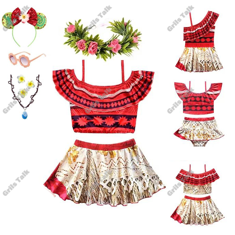 Summer Kids Clothing - Yaz Peri Prenses Moana Cosplay Mayo