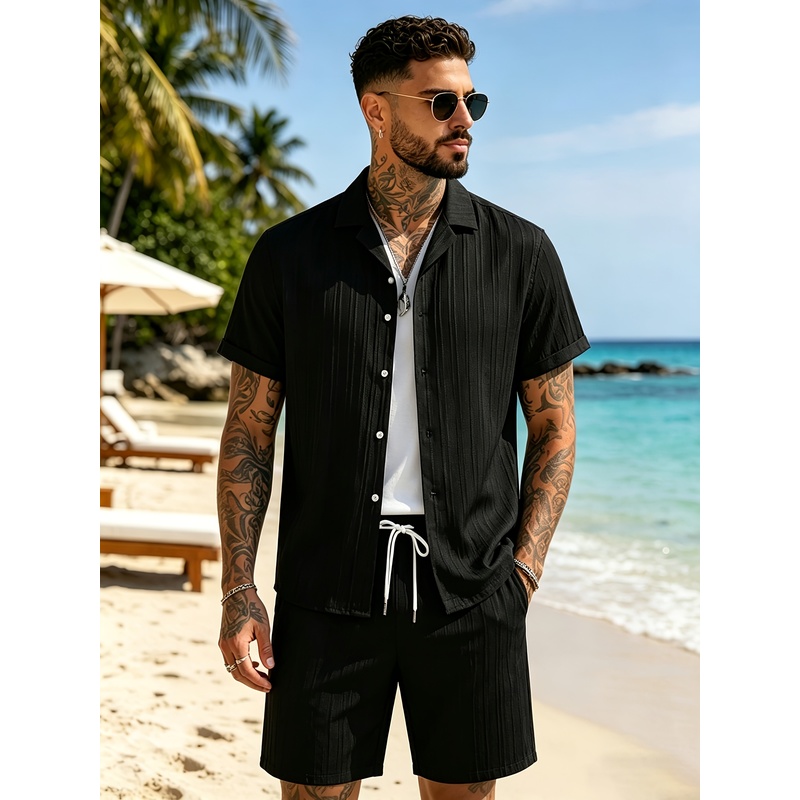 Summer Clothing Beach - 2Erkek Yazlık Günlük Takım Elbise Seti,