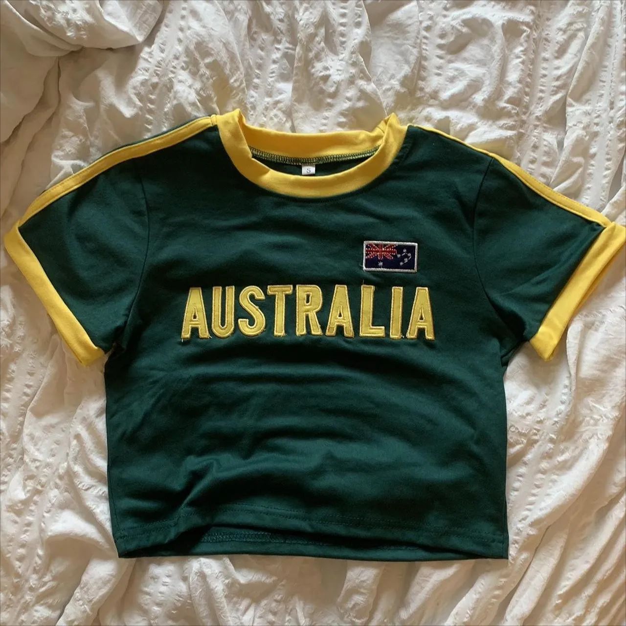 Summer Clothing Women Australia - Yaz yeşil T-shirt kadın avustralya mektup