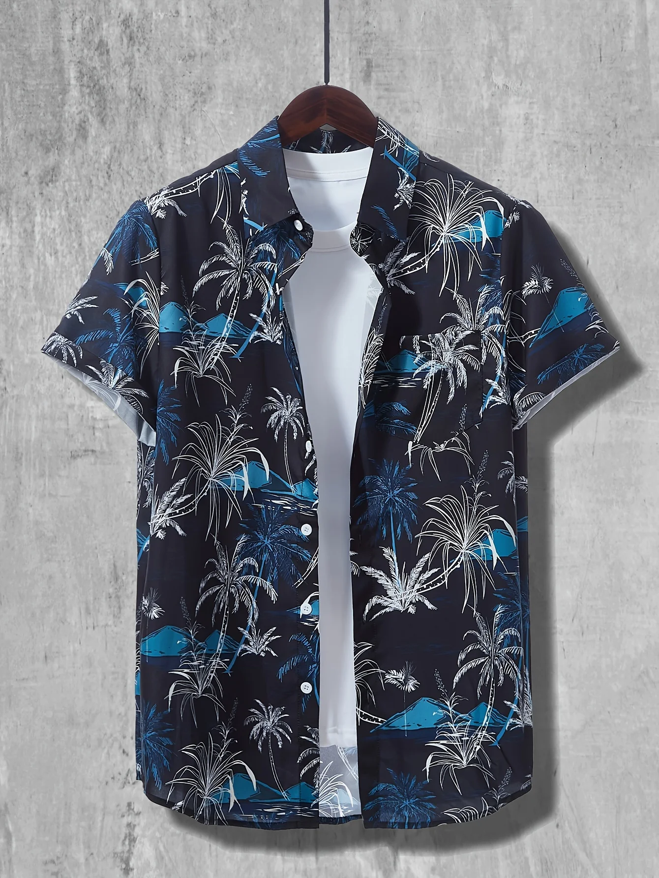 Summer Clothing Resort - Hindistan Cevizi Palmiyesi Baskılı Hawaii Gömleği,
