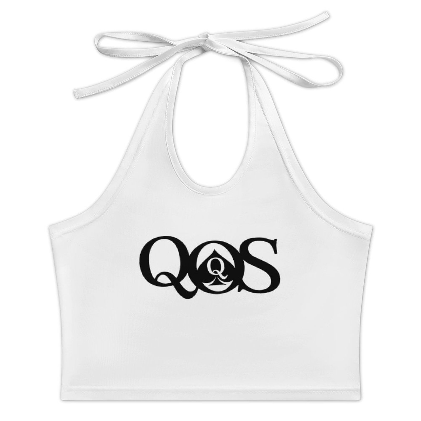 Kadın QOS Baskılı Kravatlı Hal - Halter Neck Top incelemesi ve fiyatı