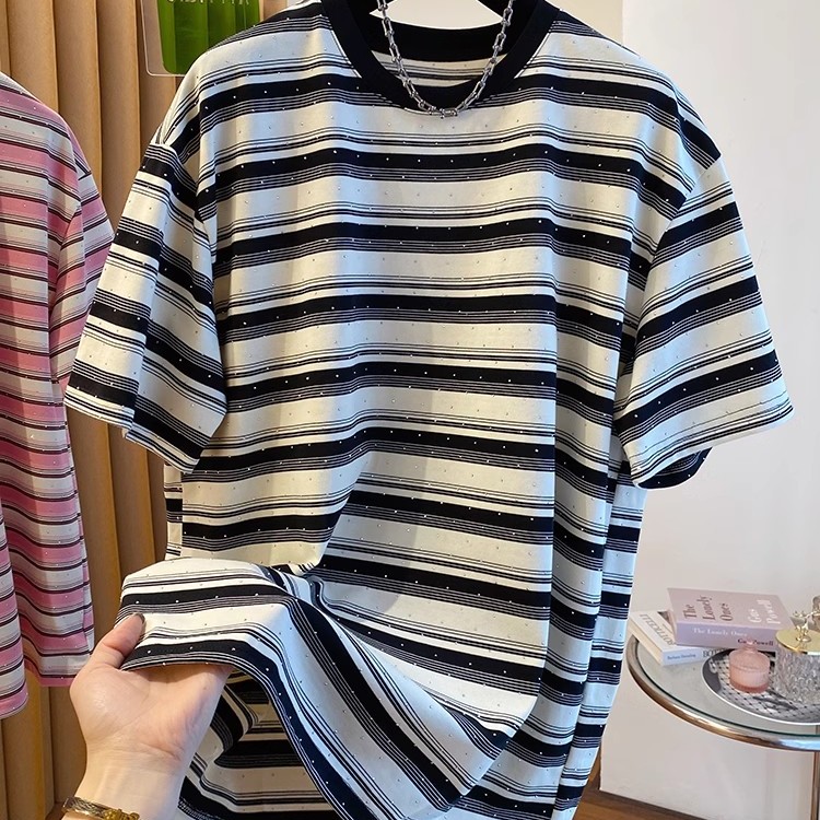 Unisex Saf Pamuk Çizgili Kısa  - Summer Clothing Outlet incelemesi ve fiyatı